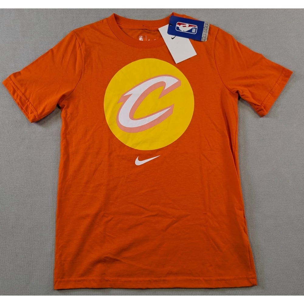 Cleveland Cavaliers Shirt YOUTH Boys Medium Orange Nike New NBA City Edition